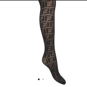 Fendi FF motif black tights
